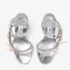 Sandali Lula 100 in pelle Liquid Metal argento e macaron con fiocchi in velluto Sandali Lula 100 in pelle Liquid Metal argento e macaron con fiocchi in velluto