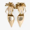 Sandali Marja 100 in pelle Liquid Metal dorata con allacciatura in pelle metallizzata Sandali Marja 100 in pelle Liquid Metal dorata con allacciatura in pelle metallizzata