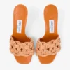 Sandali mules Chara 70 in rafia lavorata all’uncinetto arancione tramonto e pelle nappa Sandali mules Chara 70 in rafia lavorata all’uncinetto arancione tramonto e pelle nappa