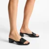 Sandali mules Dina 45 in pelle nera