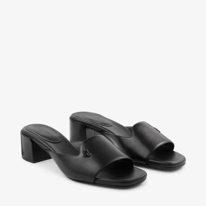 Sandali mules Dina 45 in pelle nera