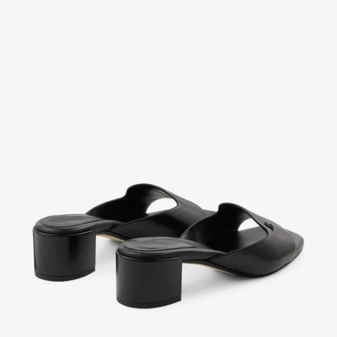 Sandali mules Dina 45 in pelle nera