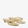 Sandali mules Liss 35 in pelle nappa metallizzata dorata con fiocco Sandali mules Liss 35 in pelle nappa metallizzata dorata con fiocco