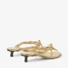 Sandali mules Liss 35 in pelle nappa metallizzata dorata con fiocco Sandali mules Liss 35 in pelle nappa metallizzata dorata con fiocco