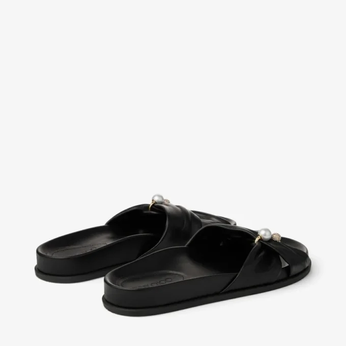 Sandali piatti Rafi in morbida pelle nera Sandali piatti Rafi in morbida pelle nera