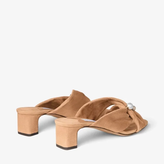 Sandali Rafi 45 in pelle scamosciata color caramello