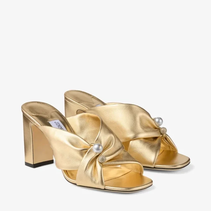 Sandali Rafi 85 in nappa metallizzata dorata