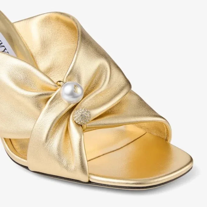 Sandali Rafi 85 in nappa metallizzata dorata