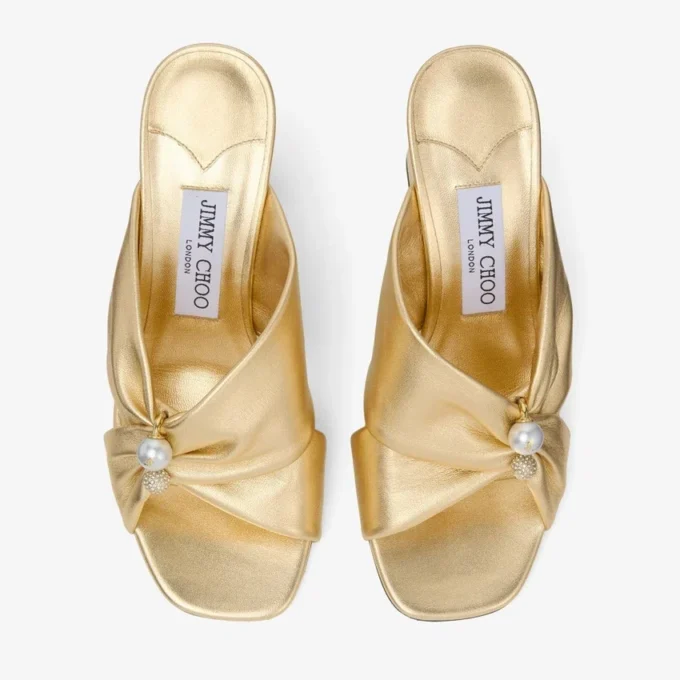 Sandali Rafi 85 in nappa metallizzata dorata
