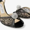 Sandali Sacora 85 in pizzo nero con sfera impreziosita da cristalli Sandali Sacora 85 in pizzo nero con sfera impreziosita da cristalli