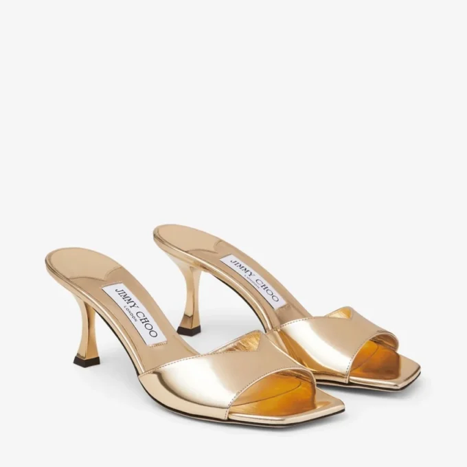 Sandali Skye 70 in pelle metallizzata dorata Sandali Skye 70 in pelle metallizzata dorata