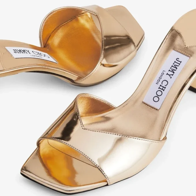 Sandali Skye 70 in pelle metallizzata dorata Sandali Skye 70 in pelle metallizzata dorata