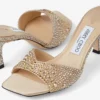 Sandali Skye 70 in raso dorato con cristalli Sandali Skye 70 in raso dorato con cristalli