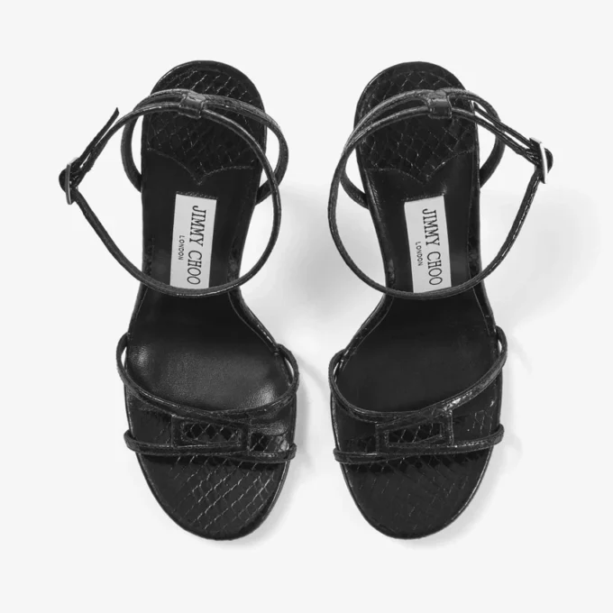 Sandalo in pelle avvolgente Candy Leo 100 nero Sandalo in pelle avvolgente Candy Leo 100 nero