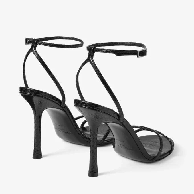 Sandalo in pelle avvolgente Candy Leo 100 nero Sandalo in pelle avvolgente Candy Leo 100 nero