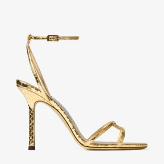 Sandalo Leo 100 in pelle Candy Wrap dorata Sandalo Leo 100 in pelle Candy Wrap dorata