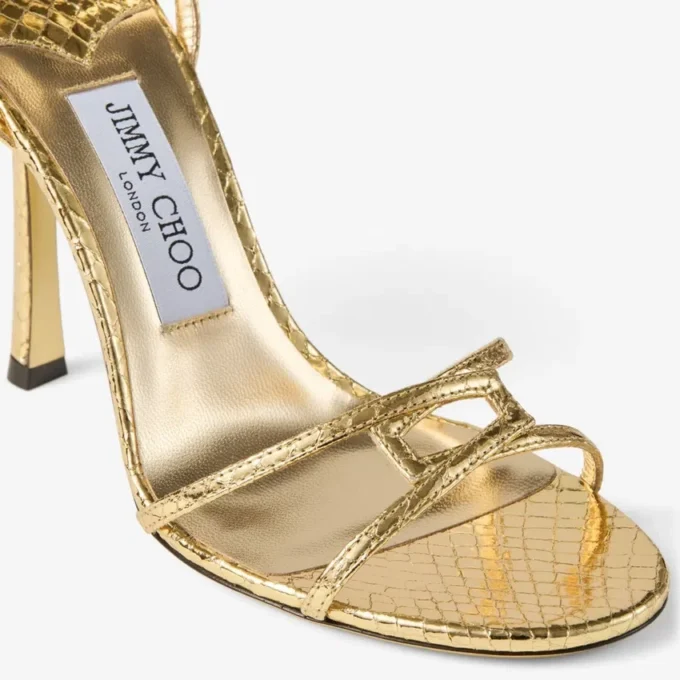 Sandalo Leo 100 in pelle Candy Wrap dorata Sandalo Leo 100 in pelle Candy Wrap dorata