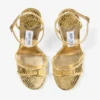 Sandalo Leo 100 in pelle Candy Wrap dorata Sandalo Leo 100 in pelle Candy Wrap dorata