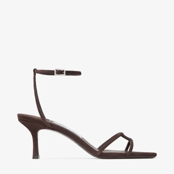 Sandalo Leo 65 in pelle scamosciata color cioccolato Sandalo Leo 65 in pelle scamosciata color cioccolato