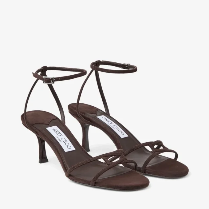 Sandalo Leo 65 in pelle scamosciata color cioccolato Sandalo Leo 65 in pelle scamosciata color cioccolato
