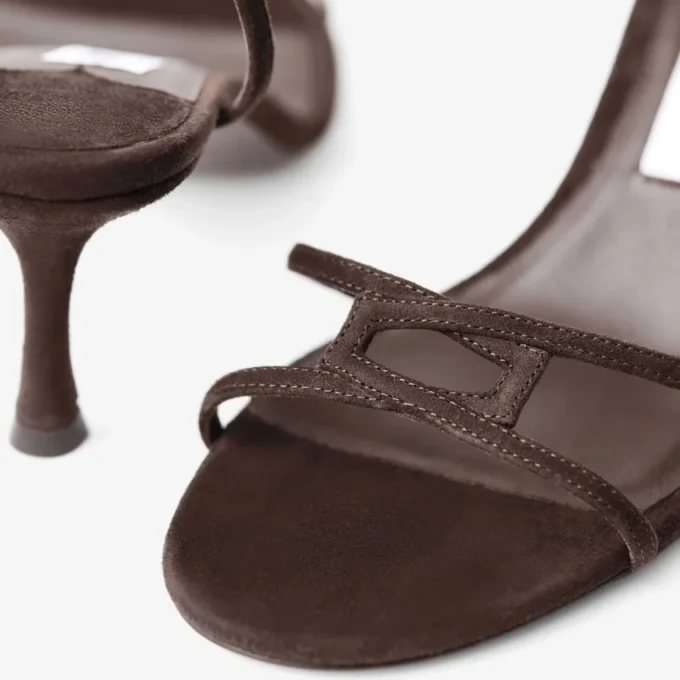 Sandalo Leo 65 in pelle scamosciata color cioccolato Sandalo Leo 65 in pelle scamosciata color cioccolato