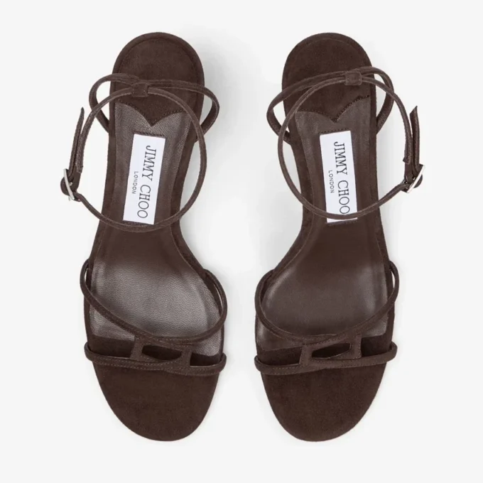 Sandalo Leo 65 in pelle scamosciata color cioccolato Sandalo Leo 65 in pelle scamosciata color cioccolato