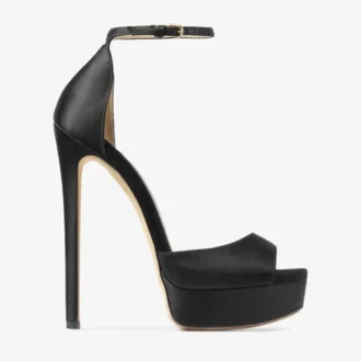Sandalo Max 150 in raso nero