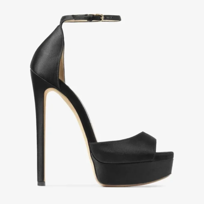 Sandalo Max 150 in raso nero