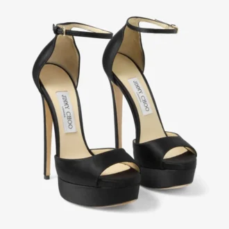 Sandalo Max 150 in raso nero