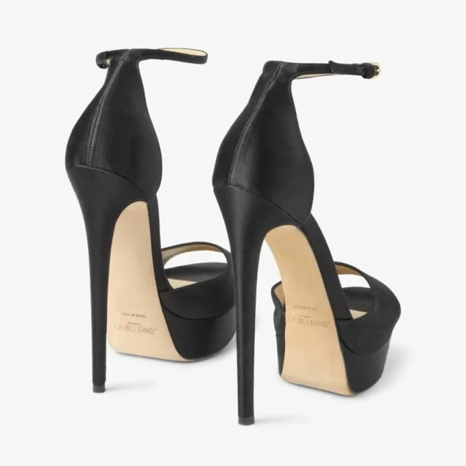 Sandalo Max 150 in raso nero