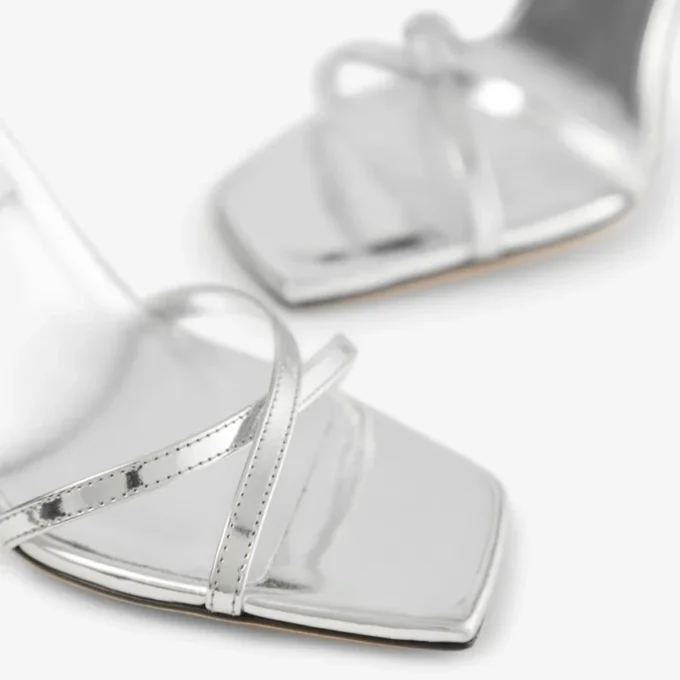 Sandalo Metz 100 in pelle Liquid Metal argento