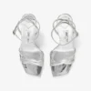 Sandalo Metz 100 in pelle Liquid Metal argento