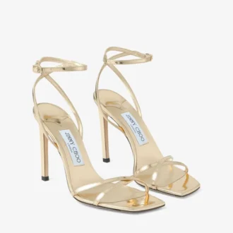 Sandalo Metz 100 in pelle Liquid Metal dorata