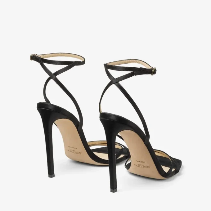 Sandalo Metz 100 in raso nero Sandalo Metz 100 in raso nero