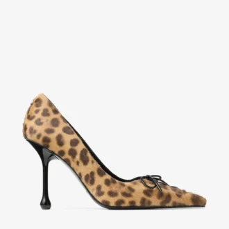 Scarlett 95 Décolleté in cavallino con stampa leopardata naturale