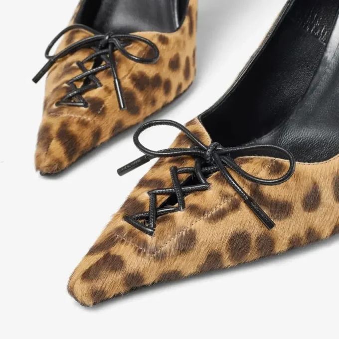 Scarlett 95 Décolleté in cavallino con stampa leopardata naturale Scarlett 95 Décolleté in cavallino con stampa leopardata naturale