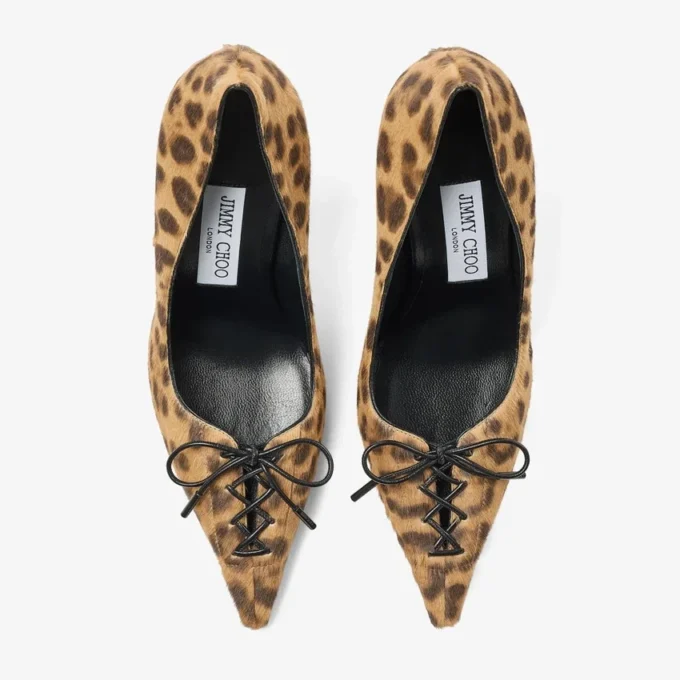 Scarlett 95 Décolleté in cavallino con stampa leopardata naturale Scarlett 95 Décolleté in cavallino con stampa leopardata naturale