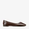 Scarlett Ballerina – Ballerine in pelle goffrata effetto coccodrillo color cioccolato