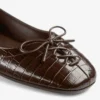 Scarlett Ballerina – Ballerine in pelle goffrata effetto coccodrillo color cioccolato
