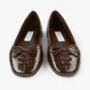 Scarlett Ballerina – Ballerine in pelle goffrata effetto coccodrillo color cioccolato