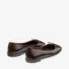 Scarlett Ballerina – Ballerine in pelle goffrata effetto coccodrillo color cioccolato