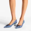 Scarpe con tacco a spillo Scarlett 50 in denim a trama incrociata