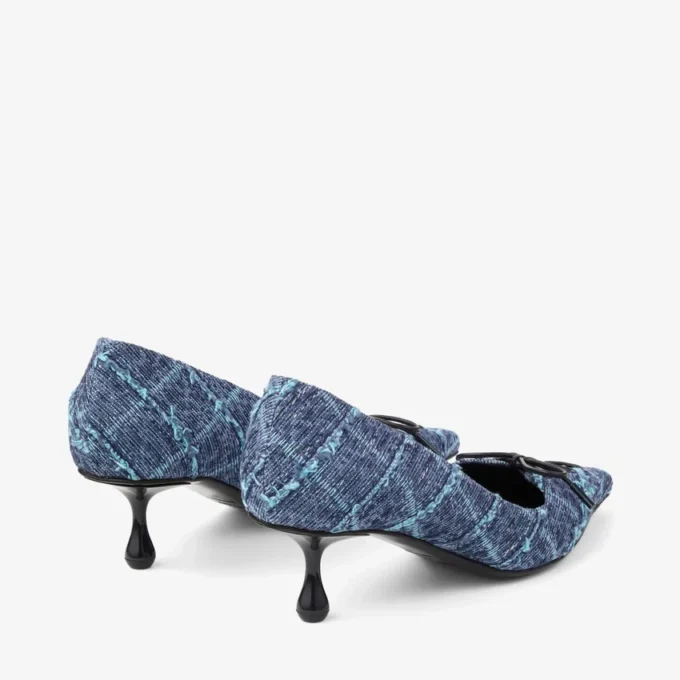 Scarpe con tacco a spillo Scarlett 50 in denim a trama incrociata