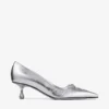 Scarpe con tacco a spillo Scarlett 50 in pelle metallizzata argento vintage