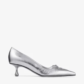 Scarpe con tacco a spillo Scarlett 50 in pelle metallizzata argento vintage
