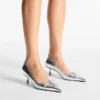 Scarpe con tacco a spillo Scarlett 50 in pelle metallizzata argento vintage