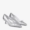 Scarpe con tacco a spillo Scarlett 50 in pelle metallizzata argento vintage