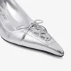 Scarpe con tacco a spillo Scarlett 50 in pelle metallizzata argento vintage
