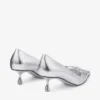 Scarpe con tacco a spillo Scarlett 50 in pelle metallizzata argento vintage