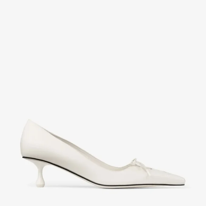 Scarpe con tacco a spillo Scarlett 50 in pelle nappa color latte Scarpe con tacco a spillo Scarlett 50 in pelle nappa color latte